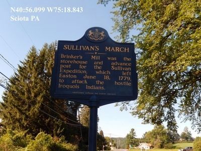 Sullivan’s March Marker adjacent to the Plaque image. Click for full size.