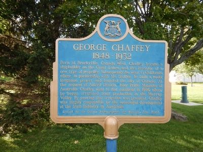 George Chaffey Marker image. Click for full size.
