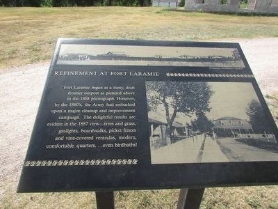 Refinement at Fort Laramie Marker. Click for full size. Refinement at Fort Laramie Marker image. Click for full size.