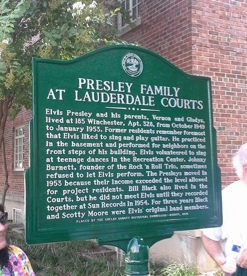 Presley Family at Lauderdale Courts Marker image. Click for full size.