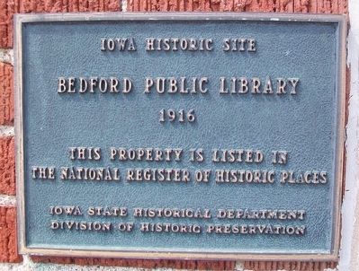 Bedford Public Library NRHP Marker. Click for full size. Bedford Public Library NRHP Marker image. Click for full size.