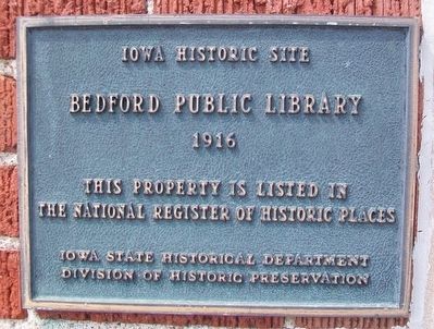 Bedford Public Library NRHP Marker image. Click for full size.