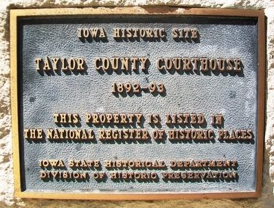 Taylor County Courthouse NRHP Marker image. Click for full size.