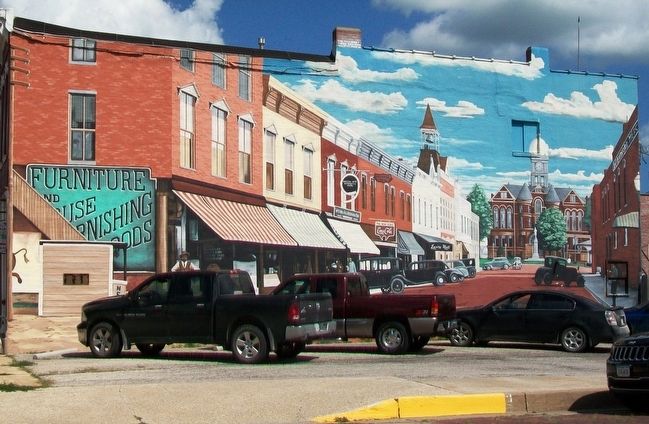 Mural Showing Court Avenue from Main Street. Click for full size. Mural Showing Court Avenue from Main Street image. Click for full size.