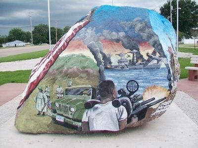 Creston Freedom Rock Veterans Memorial image. Click for full size.