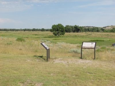 Markers at Fort Laramie image. Click for full size.
