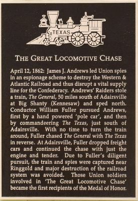 The Great Locomotive Chase Marker image. Click for full size.
