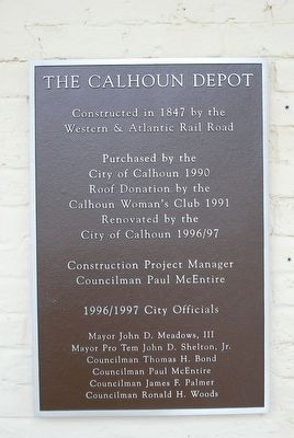 The Calhoun Depot Marker. Click for full size. The Calhoun Depot Marker image. Click for full size.