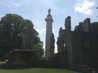 Montfaucon American Monument from Church Ruin. Click for full size. Montfaucon American Monument from Church Ruin image. Click for full size.
