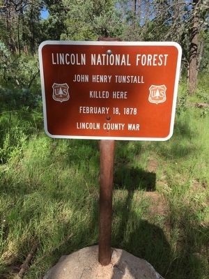 Forest Service John H. Tunstall Murder Site Marker image. Click for full size.