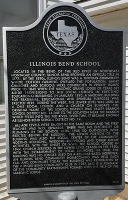 Illinois Bend School Texas Historical Marker image. Click for full size.