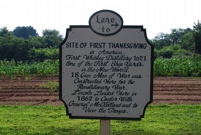 Lane to Site of First Thanksgiving. Click for full size. Lane to Site of First Thanksgiving image. Click for full size.