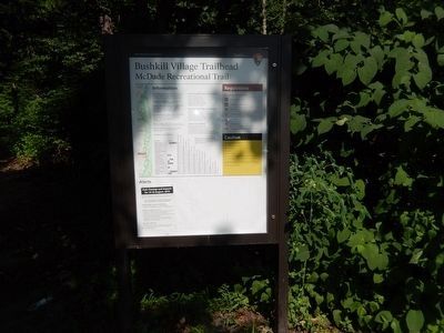 Bushkill Village Trailhead-McDade Recreational Trail marker. Click for full size. Bushkill Village Trailhead-McDade Recreational Trail marker image. Click for full size.