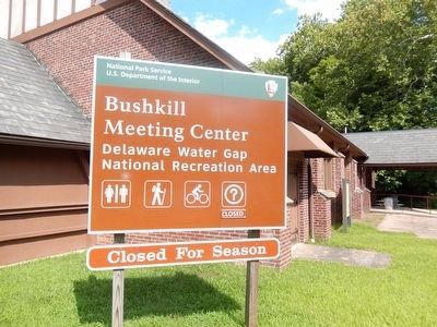 Village of Bushkill Marker at the Bushkill Meeting Center. Click for full size. Village of Bushkill Marker at the Bushkill Meeting Center image. Click for full size.