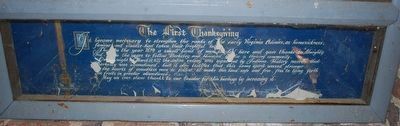 The First Thanksgiving Mural Text. Click for full size. The First Thanksgiving Mural Text image. Click for full size.