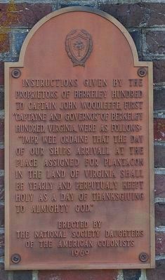 Proprietors of Berkley Hundred Instruction Marker. Click for full size. Proprietors of Berkley Hundred Instruction Marker image. Click for full size.