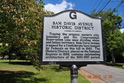 Sam Davis Avenue Historic District Marker. Click for full size. Sam Davis Avenue Historic District Marker image. Click for full size.