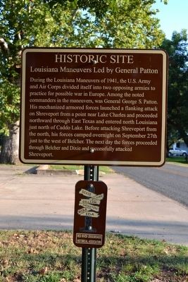 Louisiana Maneuvers Led by General Patton Marker image. Click for full size.