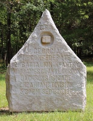 1st Confederate Georgia, 2nd Battalion Infantry Marker. Click for full size. 1st Confederate Georgia, 2nd Battalion Infantry Marker image. Click for full size.