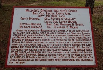 Walker's Division Marker. Click for full size. Walker's Division Marker image. Click for full size.