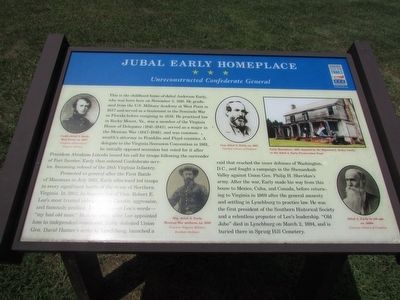 Jubal Early Homeplace Marker. Click for full size. Jubal Early Homeplace Marker image. Click for full size.