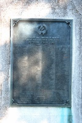 Memorial Tablet on Rhythm Club Monument image. Click for full size.
