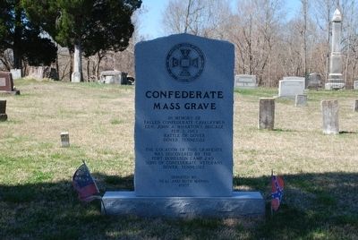 The Battle of Dover/ Confederate Mass Grave Marker. Click for full size. The Battle of Dover/ Confederate Mass Grave Marker image. Click for full size.