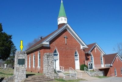 Dover Cemetery Marker & First Christian Church Dover. Click for full size. Dover Cemetery Marker & First Christian Church Dover image. Click for full size.