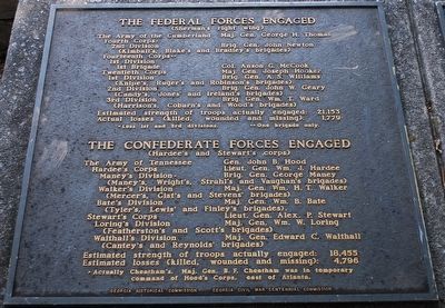 The Federal Forces Engaged/ The Confederate Forces Engaged Marker image. Click for full size.