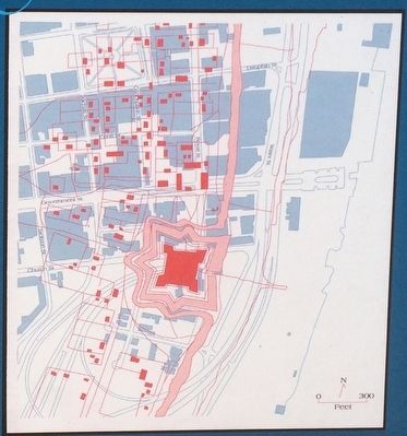 The Pittman Map superimposed over a modern map of Mobile. image. Click for full size.
