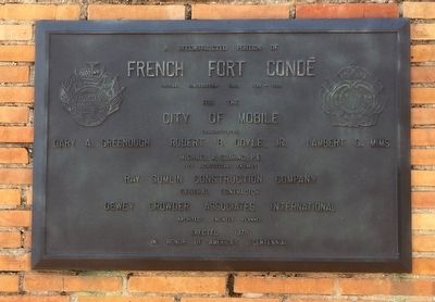 French Fort Cond reconstruction plaque. image. Click for full size.