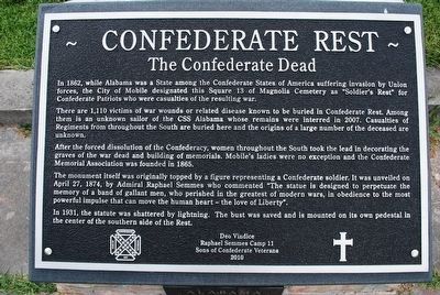 Confederate Rest Marker. Click for full size. Confederate Rest Marker image. Click for full size.