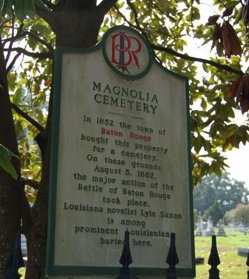 Magnolia Cemetery Marker. Click for full size. Magnolia Cemetery Marker image. Click for full size.