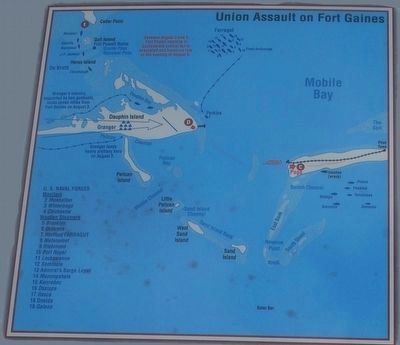 Union Assault on Fort Gaines Map image. Click for full size.