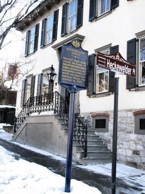 Heckewelder House Marker. Click for full size. Heckewelder House Marker image. Click for full size.
