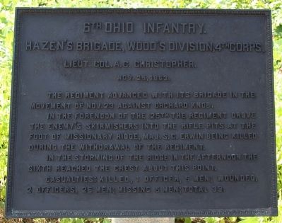 6th Ohio Infantry Marker. Click for full size. 6th Ohio Infantry Marker image. Click for full size.