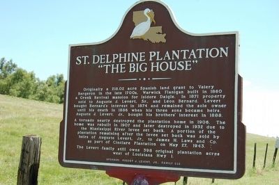 St. Delphine Plantation Marker image. Click for full size.