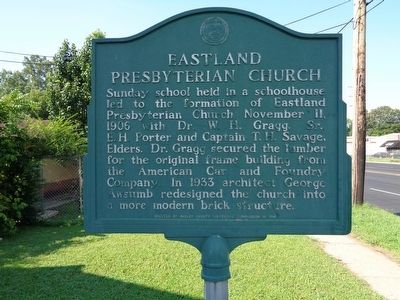 Eastland Presbyterian Church Marker. Click for full size. Eastland Presbyterian Church Marker image. Click for full size.
