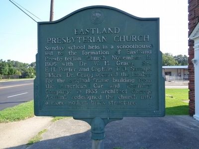 Eastland Presbyterian Church Marker. Click for full size. Eastland Presbyterian Church Marker image. Click for full size.