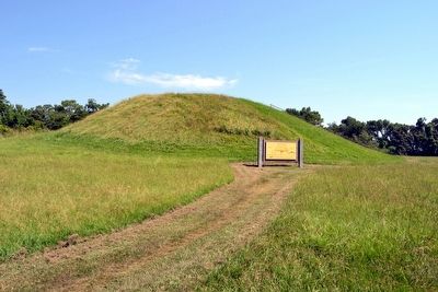 Marker in Front of Secondary Mound image. Click for full size.
