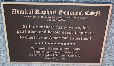 Admiral Raphael Semmes, CSA Side Plaque image. Click for full size.
