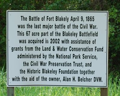 The Battle of Fort Blakely Marker image. Click for full size.
