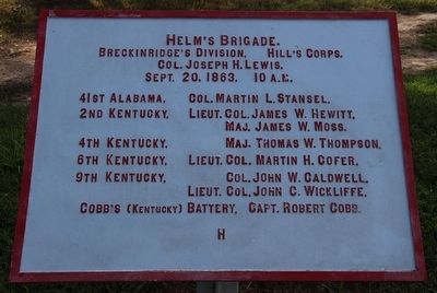 Helm's Brigade Marker. Click for full size. Helm's Brigade Marker image. Click for full size.