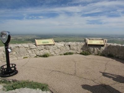 Markers at Scotts Bluff. Click for full size. Markers at Scotts Bluff image. Click for full size.
