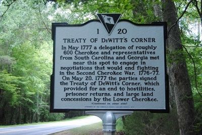 Treaty of DeWitt's Corner Marker<br>Front image. Click for full size.