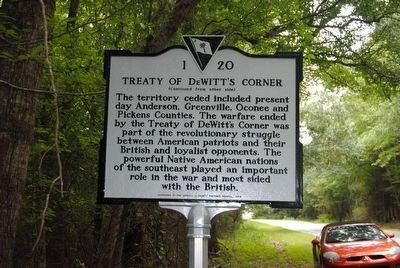 Treaty of DeWitt's Corner Marker<br>Reverse image. Click for full size.