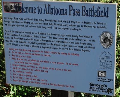 Welcome to Allatoona Pass Battlefield Marker. Click for full size. Welcome to Allatoona Pass Battlefield Marker image. Click for full size.