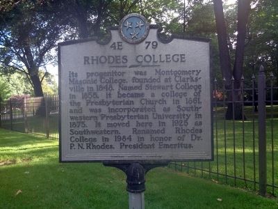 Rhodes College Marker image. Click for full size.