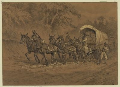 The Supply Train- Edwin Forbes image. Click for full size.