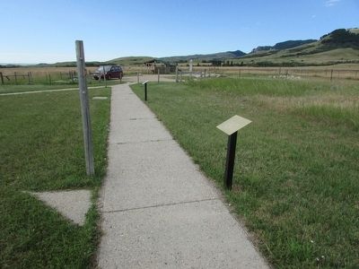 Marker at the Wagon Box Fight Historic Site image. Click for full size.